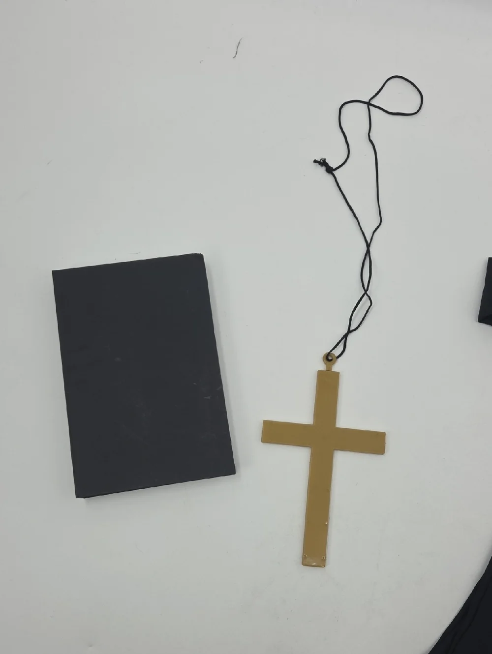 Children's Black Priest Costume with Gold Cross